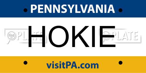 HOKIE Pennsylvania License Plate