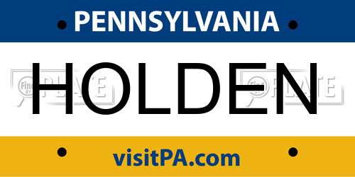 HOLDEN Pennsylvania License Plate