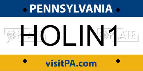 HOLIN1 Pennsylvania License Plate