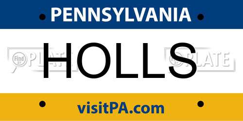 HOLLS Pennsylvania License Plate