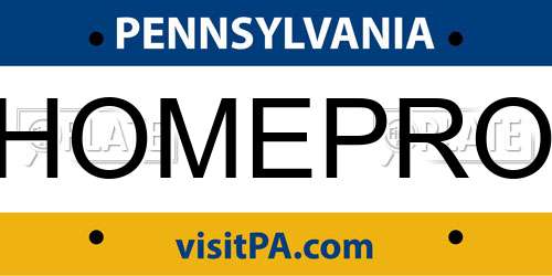 HOMEPRO Pennsylvania License Plate