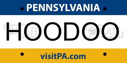HOODOO Pennsylvania License Plate