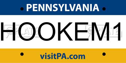 HOOKEM1 Pennsylvania License Plate