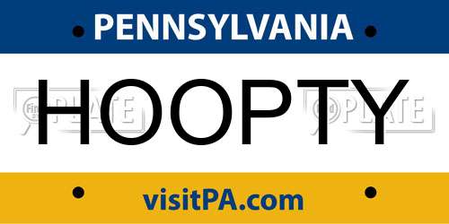 HOOPTY Pennsylvania License Plate