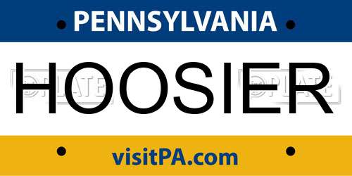 HOOSIER Pennsylvania License Plate