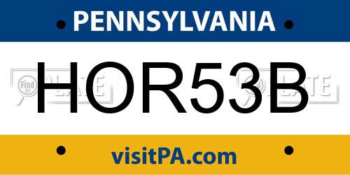 HOR53B Pennsylvania License Plate