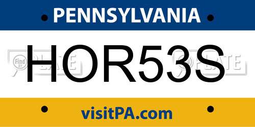 HOR53S Pennsylvania License Plate