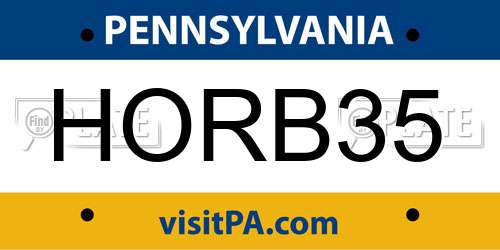 HORB35 Pennsylvania License Plate