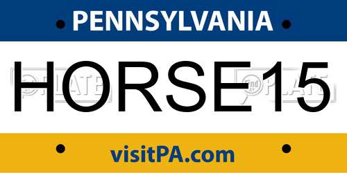 HORSE15 Pennsylvania License Plate