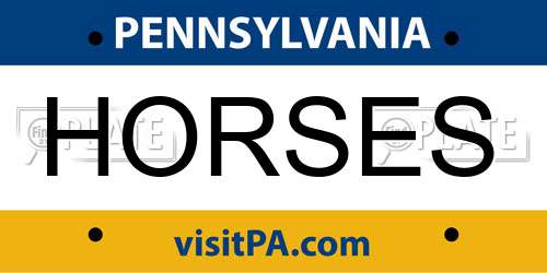 HORSES Pennsylvania License Plate