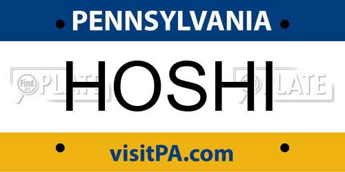 HOSHI Pennsylvania License Plate