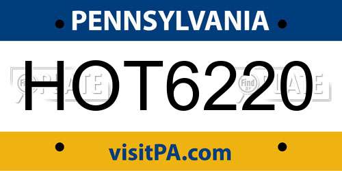HOT6220 Pennsylvania License Plate