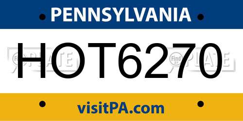 HOT6270 Pennsylvania License Plate