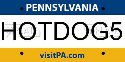 HOTDOG5 Pennsylvania License Plate