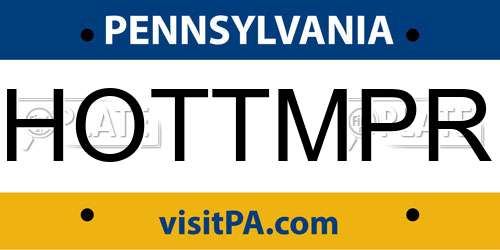 HOTTMPR Pennsylvania License Plate