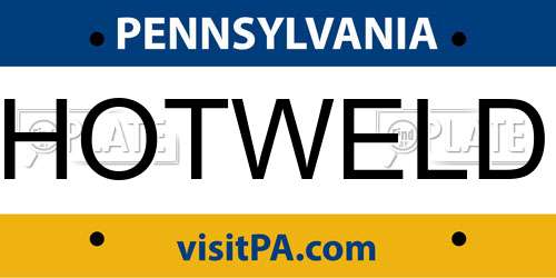 HOTWELD Pennsylvania License Plate