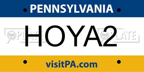 HOYA2 Pennsylvania License Plate