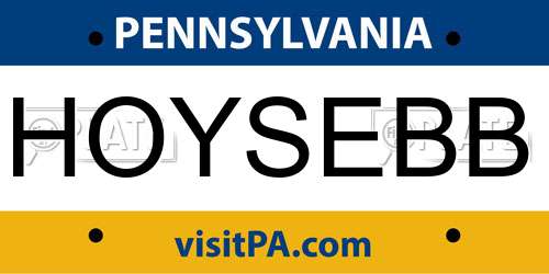 HOYSEBB Pennsylvania License Plate