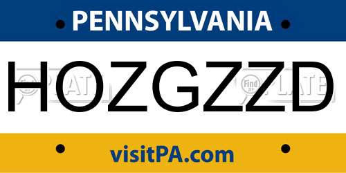 HOZGZZD Pennsylvania License Plate