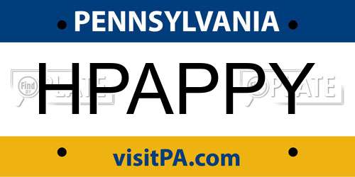 HPAPPY Pennsylvania License Plate