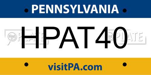 HPAT40 Pennsylvania License Plate