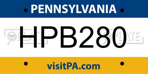 HPB280 Pennsylvania License Plate