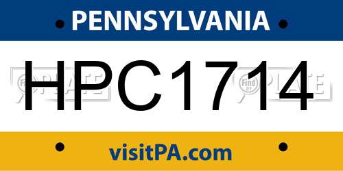 HPC1714 Pennsylvania License Plate