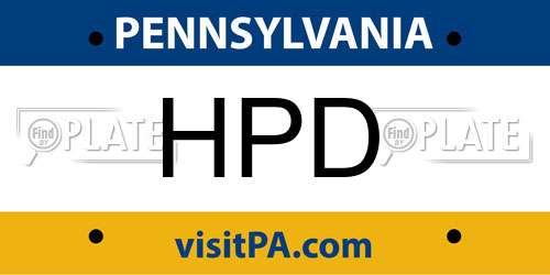 HPD Pennsylvania License Plate