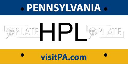 HPL Pennsylvania License Plate
