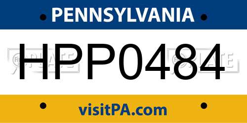HPP0484 Pennsylvania License Plate