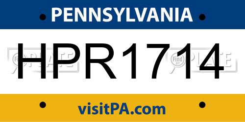 HPR1714 Pennsylvania License Plate