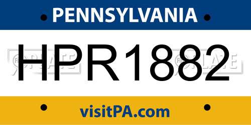 HPR1882 Pennsylvania License Plate