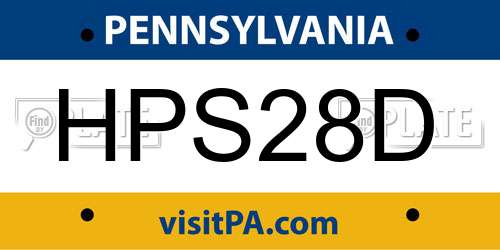 HPS28D Pennsylvania License Plate