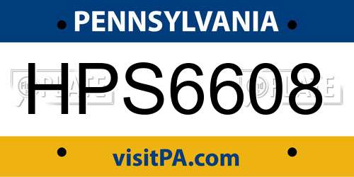 HPS6608 Pennsylvania License Plate