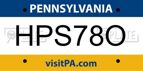 HPS78O Pennsylvania License Plate