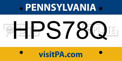 HPS78Q Pennsylvania License Plate