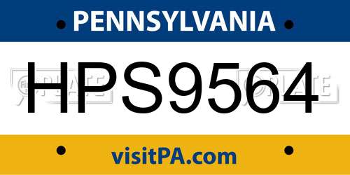 HPS9564 Pennsylvania License Plate
