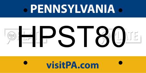 HPST80 Pennsylvania License Plate
