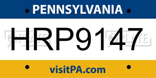 HRP9147 Pennsylvania License Plate