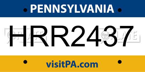 HRR2437 Pennsylvania License Plate