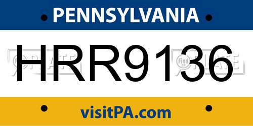 HRR9136 Pennsylvania License Plate