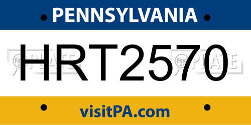 HRT2570 Pennsylvania License Plate