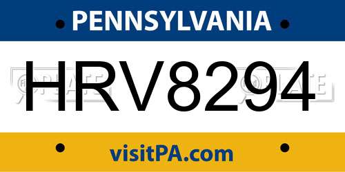HRV8294 Pennsylvania License Plate