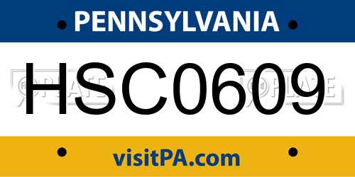 HSC0609 Pennsylvania License Plate