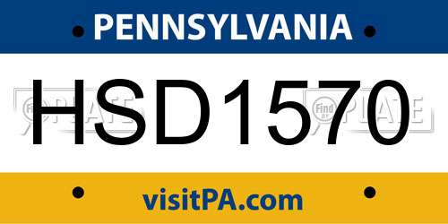 HSD1570 Pennsylvania License Plate