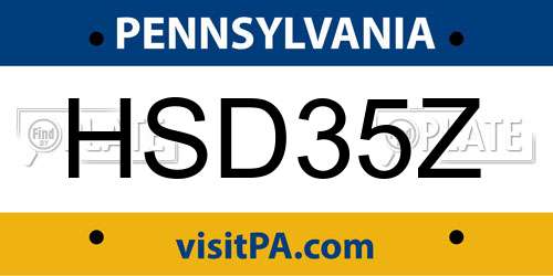 HSD35Z Pennsylvania License Plate