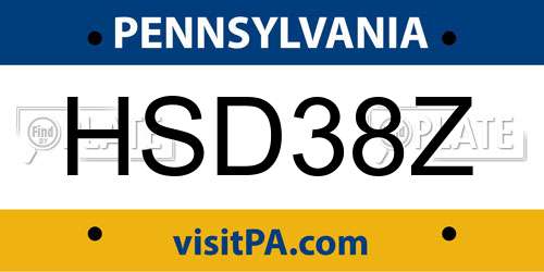 HSD38Z Pennsylvania License Plate
