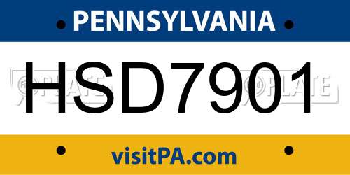 HSD7901 Pennsylvania License Plate
