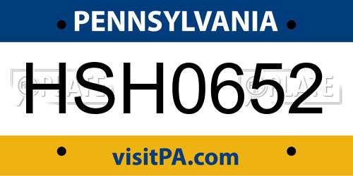 HSH0652 Pennsylvania License Plate