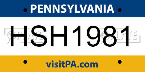 HSH1981 Pennsylvania License Plate